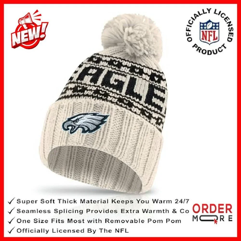NFL Team Winter Beanie Hat with Touch Screen Gloves Set
